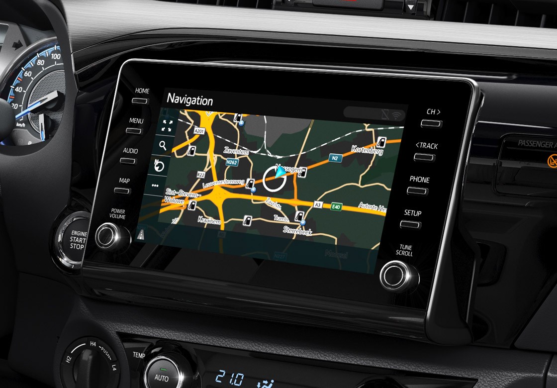 Toyota Hilux interieur navigatiesysteem