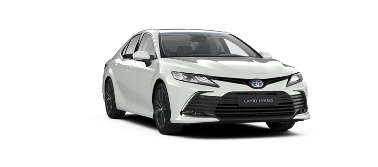 Vooraanzicht van een witte Camry