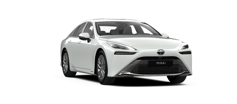 Vooraanzicht van een witte Mirai