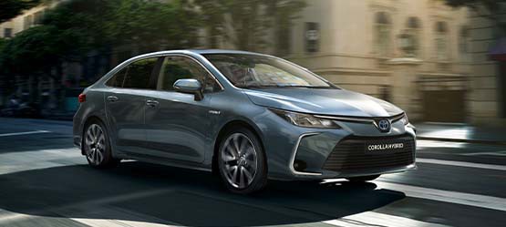 Toyota Corolla Hybrid, exterieur, rechtsvoor, grijs