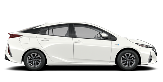 Toyota Prius plugin, exterieur, zijkant, wit