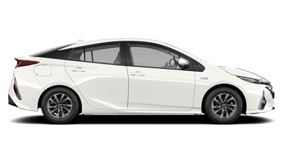 Toyota Prius plugin, exterieur, zijkant, wit