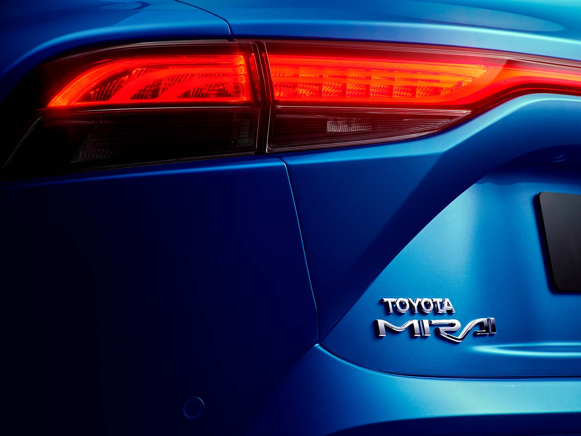 Toyota Mirai, exterieur, achterkant, achterlicht, blauw