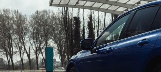 Toyota Mirai, exterieur, zijkant, blauw