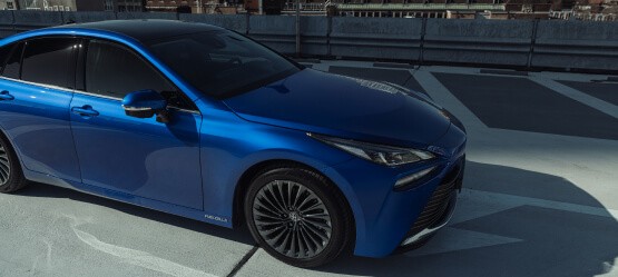 Toyota Mirai, exterieur, zijkant, blauw