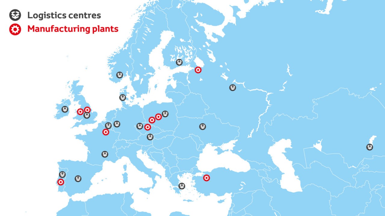 Toyota, Reduce, Infographic, kaart Europa