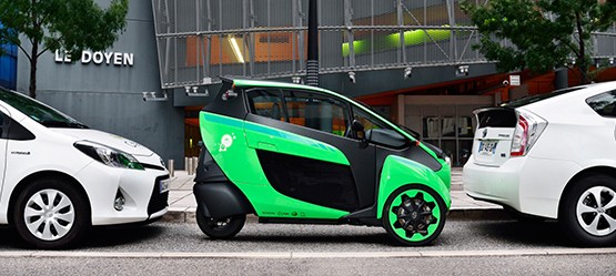 Toyota i-ROAD, exterieur, zijkant, groen