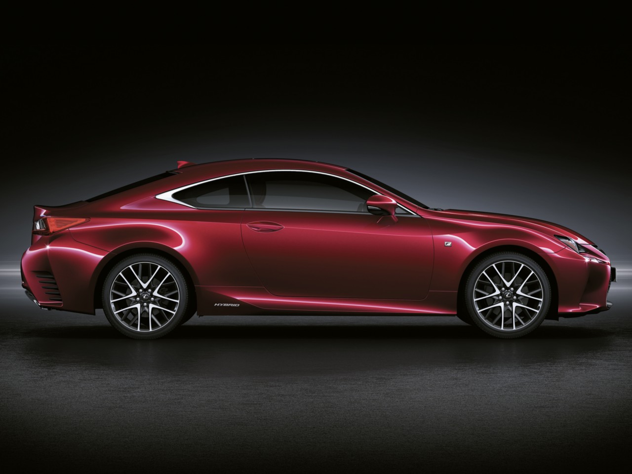 Lexus RC 300h, exterieur, zijkant, rood
