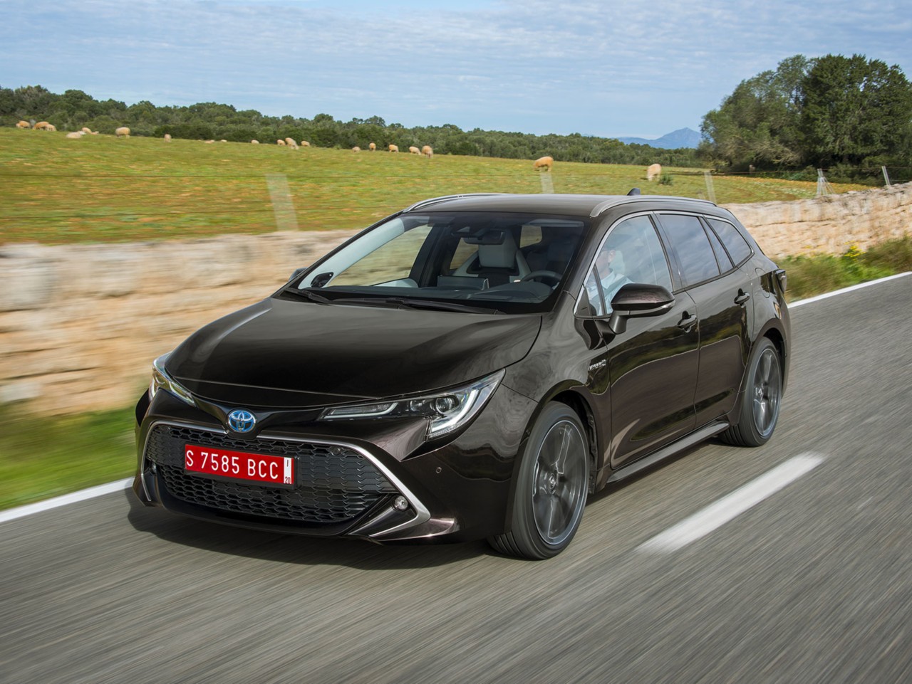 Toyota Auris Hybrid Touring Sports, exterieur, linksvoor, bruin