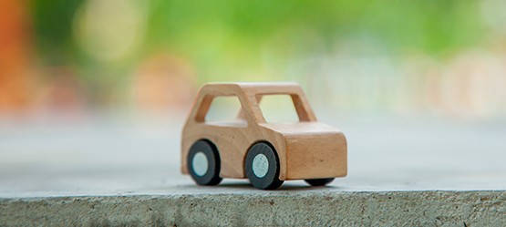 Toyota, eco-rijstijl, hout, autootje