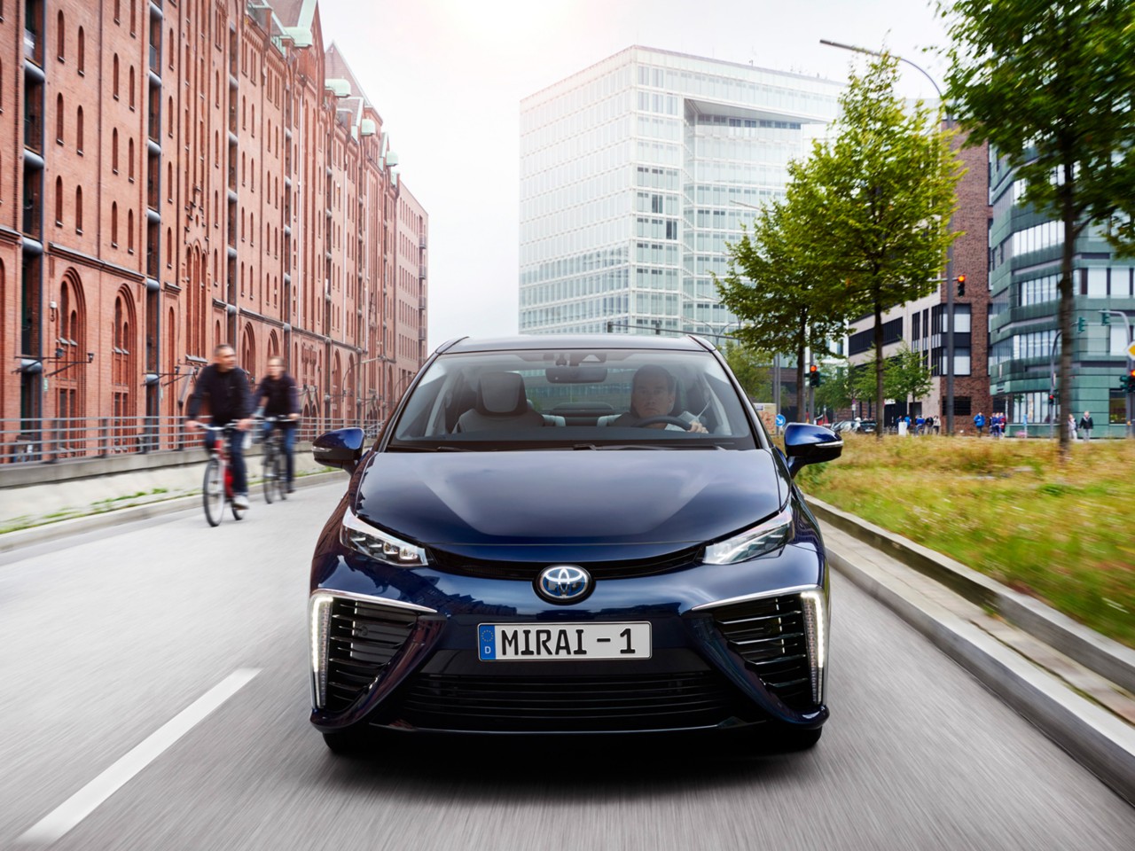 Toyota Mirai, exterieur, voorkant, blauw