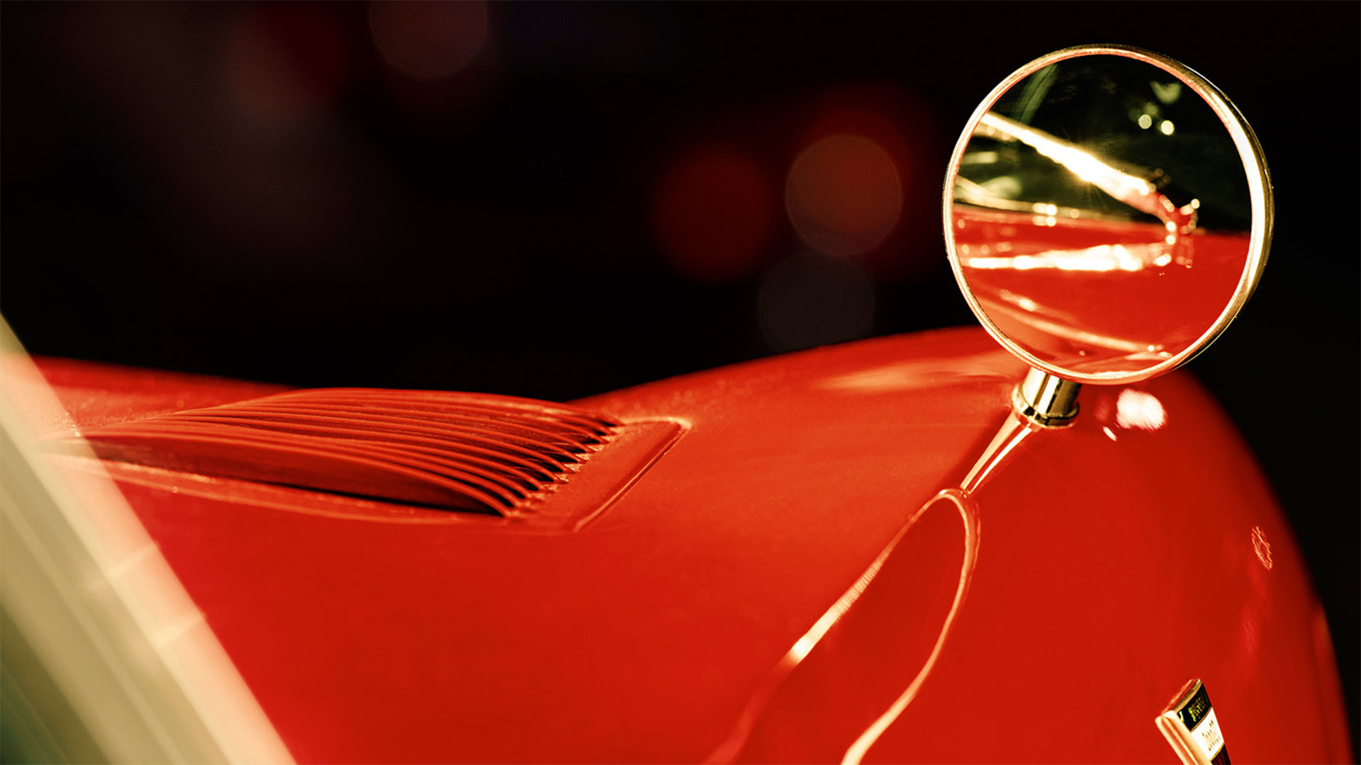 Toyota 2000GT exterieur zijspiegel detailbeeld rood