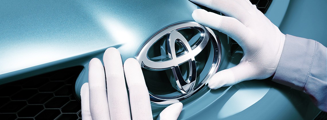 Toyota, exterieur, voorkant, plaatsing, Toyota logo, grijs