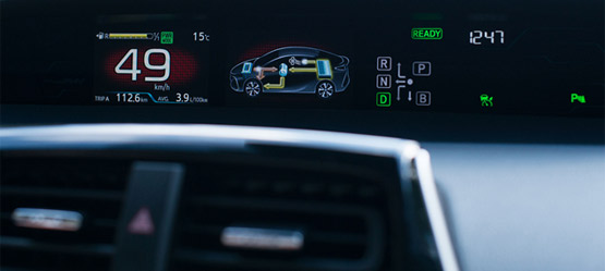 Toyota, hybrid, dashboard, infotainmentsysteem