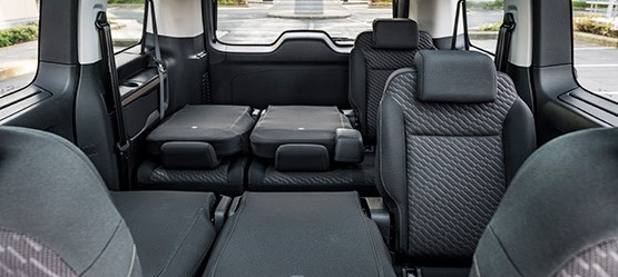 Toyota, interieur, proace, verso, electric, stoelen, ingeklapt