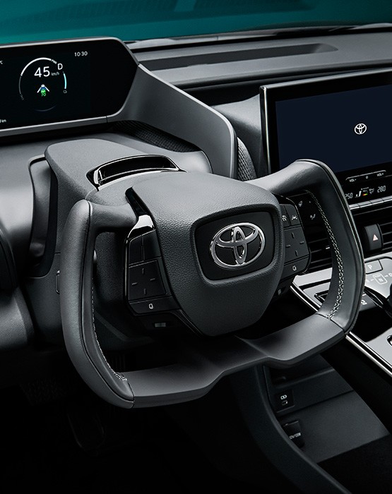 Toyota bZ, interieur, dashboard, stuur