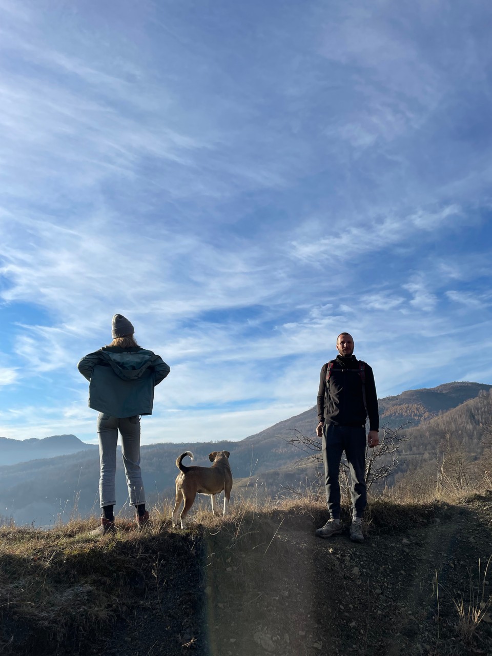 Duurzaam, reizen, met Bart, en, Annelouc, uitzicht, berg