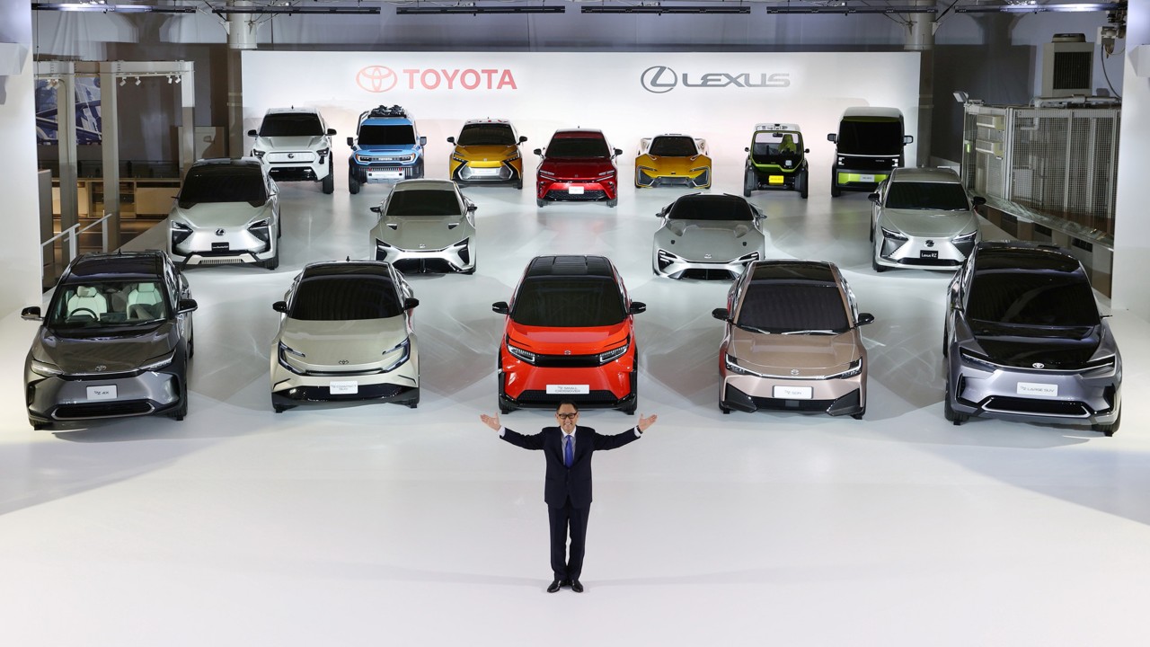 Toyota, exterieur, EV, modellen, range, schuinboven, onthulling