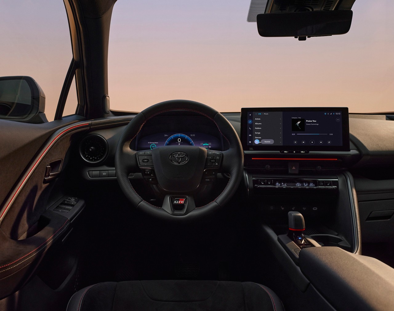 Toyota, C-HR, interieur, rode, interieurverlichting