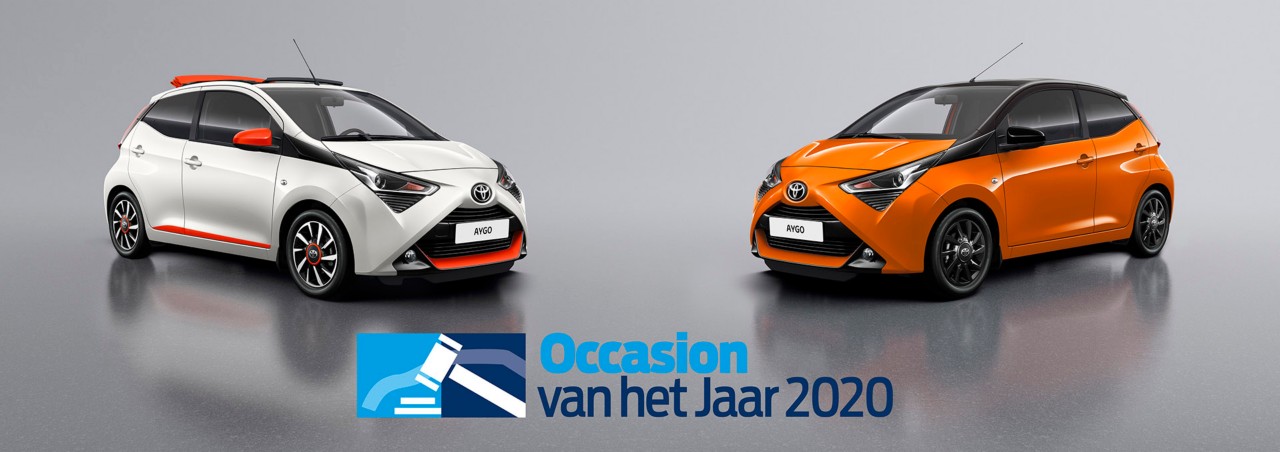 Toyota AYGO, exterieur, twee naast elkaar, Occasion van het Jaar 2020