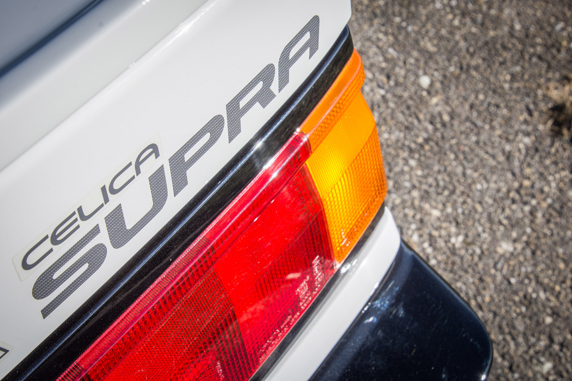 Toyota Celica Supra, exterieur, rechtsachter, modelnaam en remlichten, detailbeeld