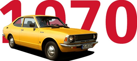 Toyota Corolla, exterieur, geel, rechtsvoor, 1970-1974