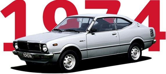 Toyota Corolla, exterieur, grijs, linksvoor, 1974-1979