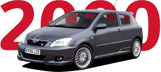 Toyota Corolla, exterieur, grijs, linksvoor, 2000-2006
