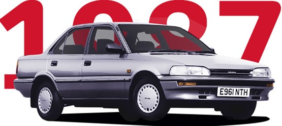 Toyota Corolla, exterieur, grijs, rechtsvoor, 1987-1991