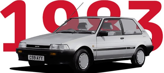Toyota Corolla, exterieur, wit, linksvoor, 1983 1987