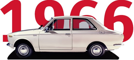 Toyota Corolla, exterieur, wit, zijkant, 1966-1970