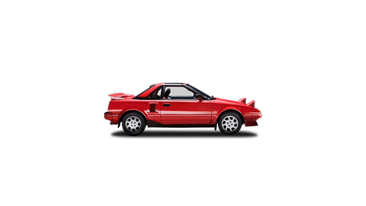 Toyota MR2, exterieur, zijkant, rood