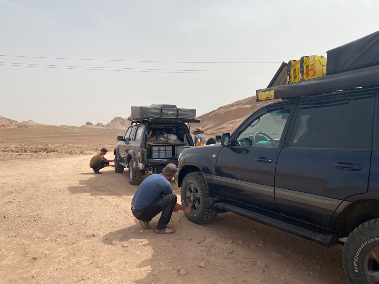Toyota, Land Cruiser, woestijn, Iran, bandenspanning