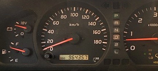 Toyota Land Cruiser, interieur, kilometerteller