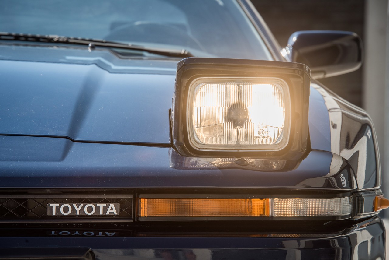 Toyota Supra A70, exterieur, voorkant, blauw, koplamp