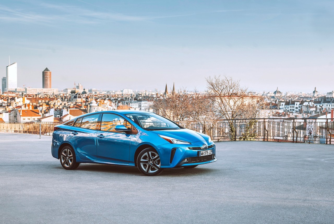 Toyota, Prius, Full, Hybrid, exterieur, driekwart, linksvoor, hero