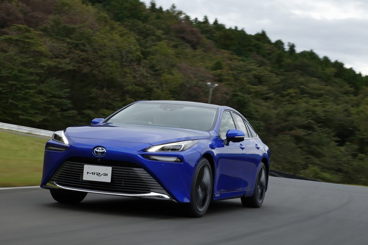Toyota Mirai, exterieur, blauw, vooraanzicht
