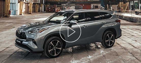Toyota Highlander, exterieur, linksvoor, grijs, thuistour, video thumb