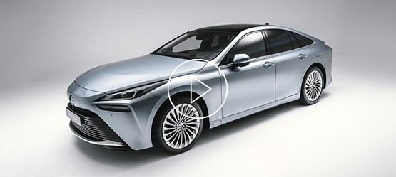Toyota Mirai, exterieur, linksvoor, grijs, thuistour, video thumb
