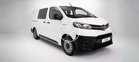 Toyota Proace electric, dubbele cabine, exterieur, rechtsvoor, wit, thuistour, video thumb