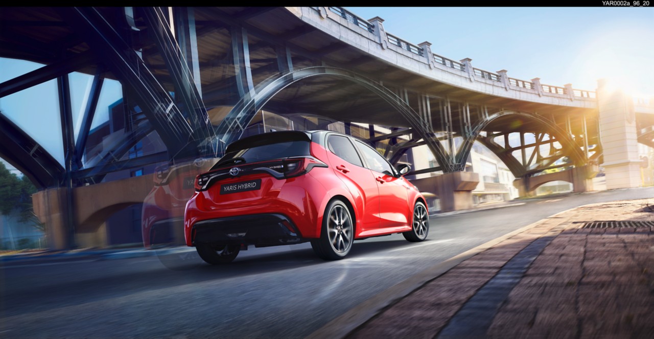 Toyota Yaris, exterieur, achterkant, rood